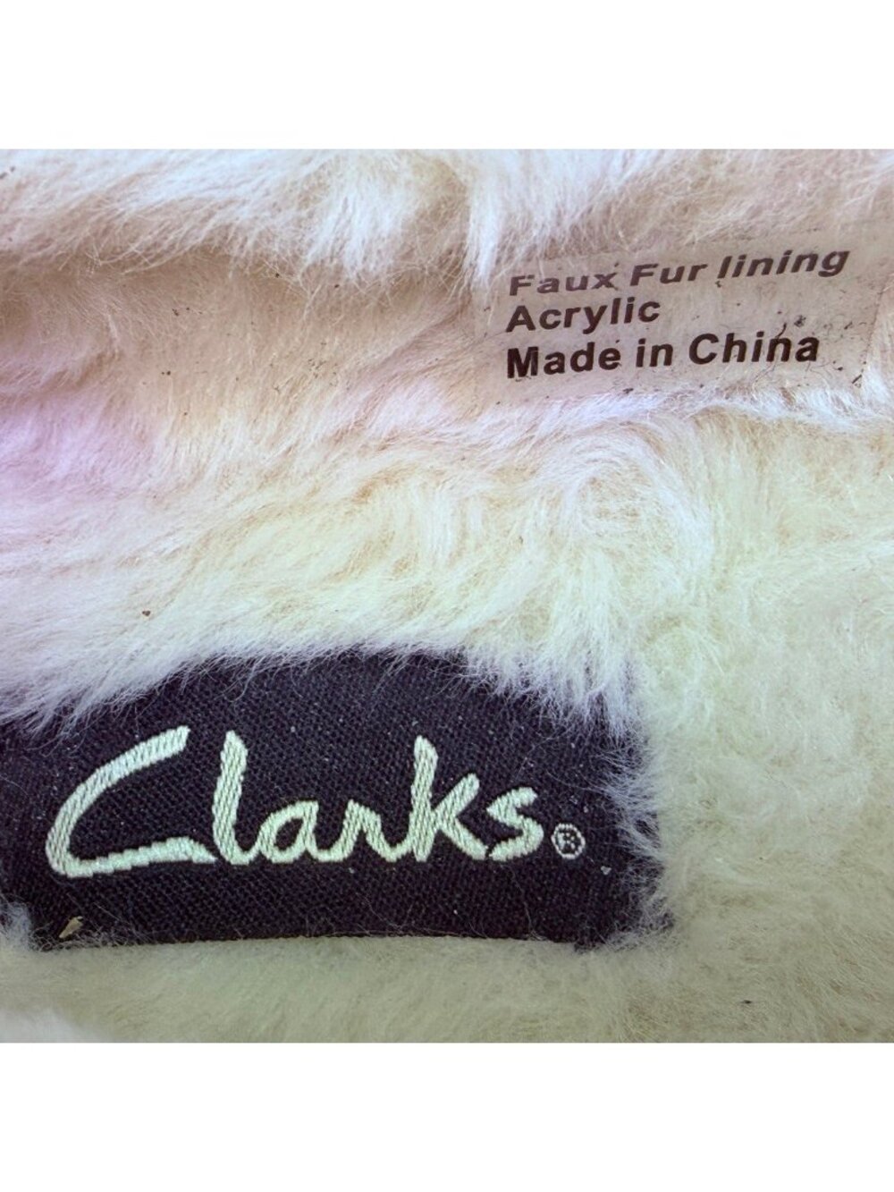 Clarks Holly Folded Tongue Navy Moccasin Slipper Faux Fur Lining Women's 7 M - Picture 7 of 8